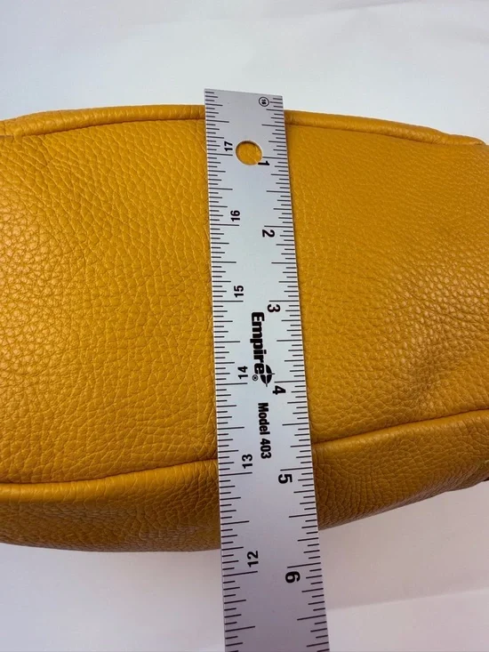 Mustard Yellow Leather Mini Backpack Convertible Crossbody Bag - Picture 8 of 9